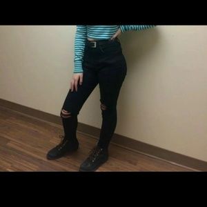 Black high waisted jeans